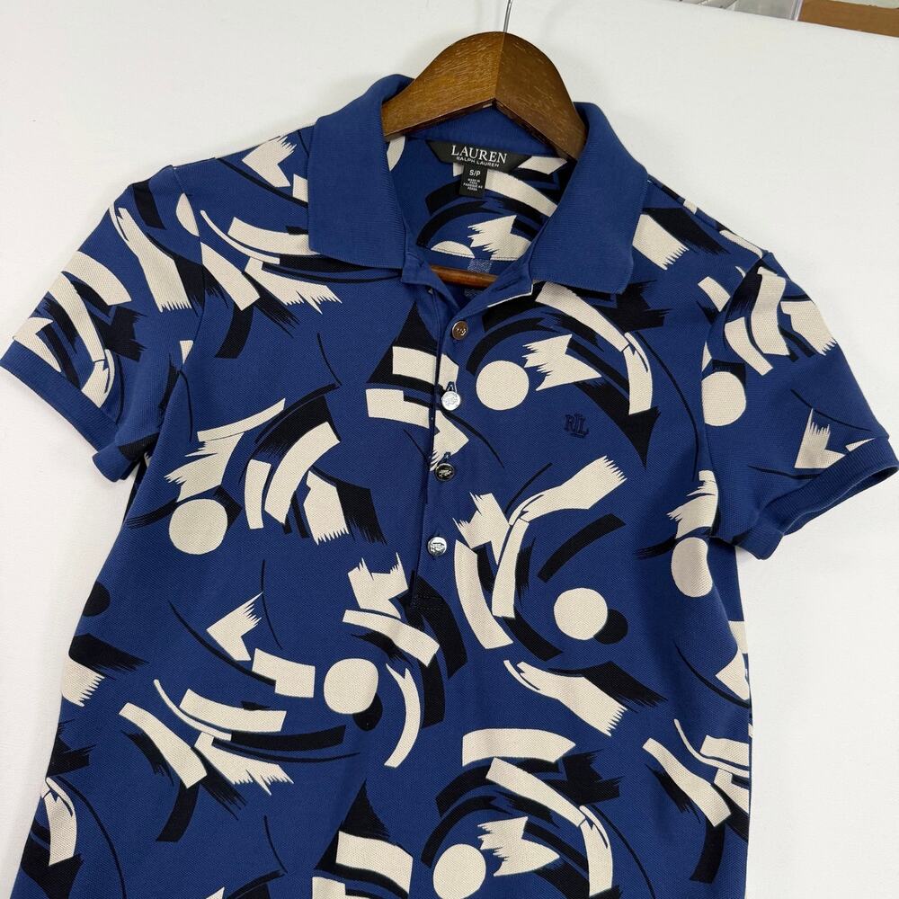 Lauren Ralph Lauren Women’s S Short Sleeve Polo Stretch Cotton Blue Lightweight